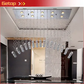 

Modern Clear K9 Crystal Chandelier Rectangle Arched Design Ceiling Light Fixture LED Crystal Lights L80xW30xH80cm Free Shipping