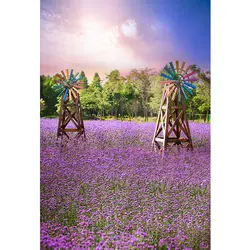 Красивые лаванды поле цветок фон фотографии печатных ветряные мельницы закат фиолетовый голубое небо свадебные фоны для фотостудии
