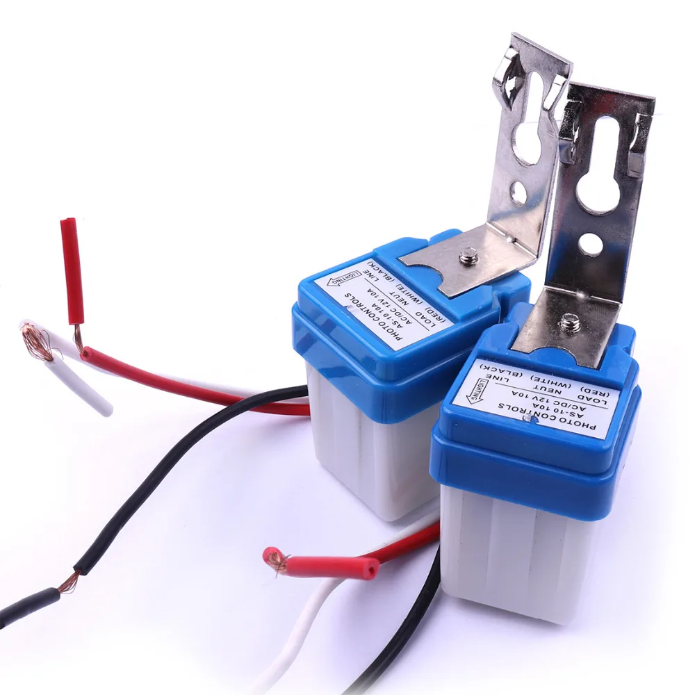 2Pcs AS 10 DC AC 220V Automatic Auto On Off Photocell Street Light