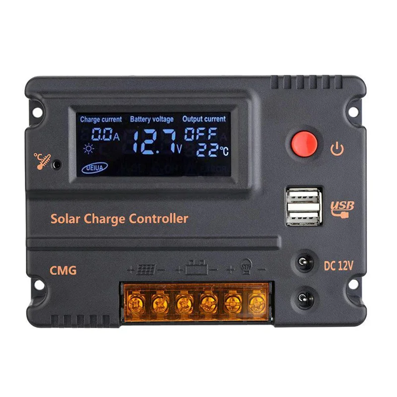 

10A 12V 24V LCD Solar Charge Controller Panel Battery Regulator Auto Switch N5C5