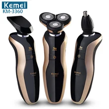 110V-240V Original KM-3360 Electric Shaver Floating 3D Shaving Man Face Care Nose Ear Hair Trimmer EU Plug