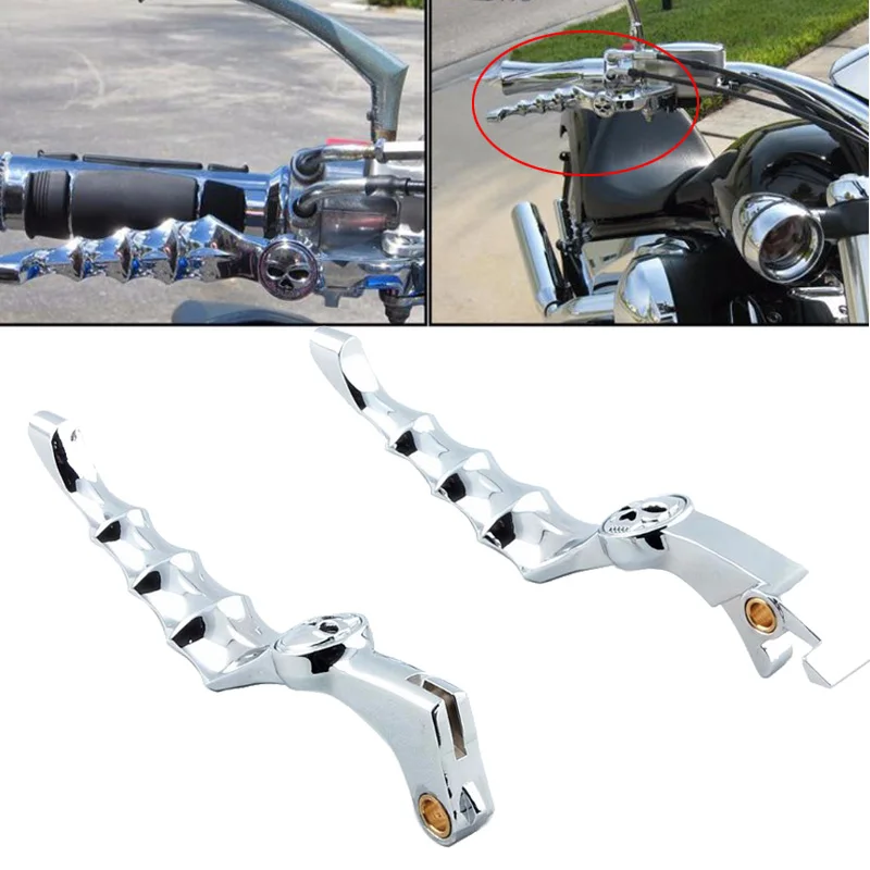 2pcs/set Chrome Skull Motorcycle Brake Clutch Levers For Honda Shadow