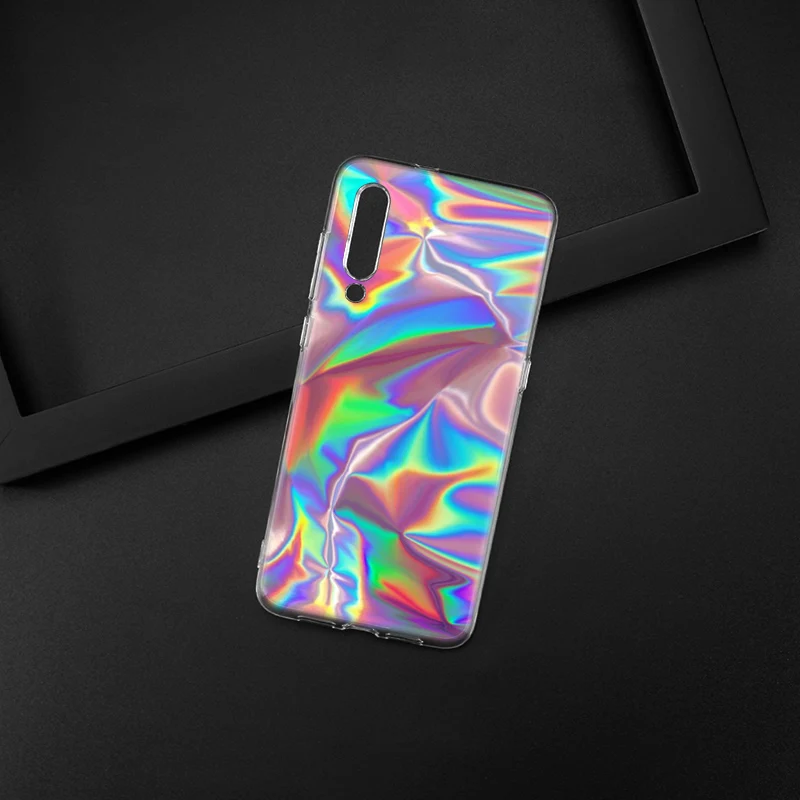 Радужный переливающийся силиконовый чехол для Xiaomi Pocophone F1 Mi 5X A1 6X A2 8 SE Lite Play Mix3 9 9SE