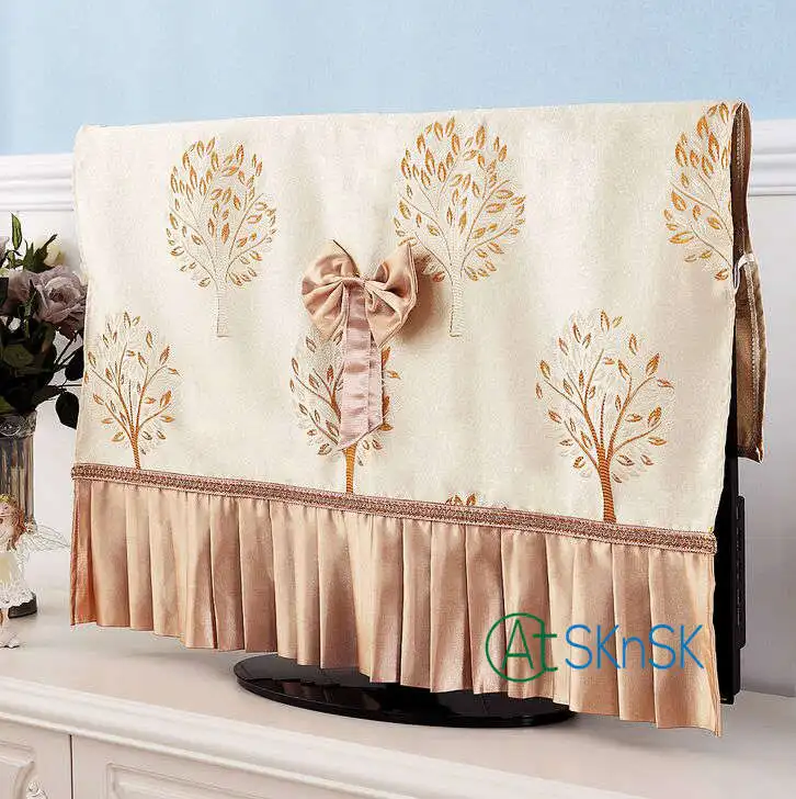 1pcs/lot High grade tree printed TV cover cloth elegant silk pleated