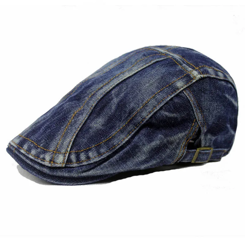 Хлопковые мужские шапки-береты Gorras Planas в винтажном стиле, плоская кепка, береты Boinas, новинка, модный джинсовый берет, кепка таксиста