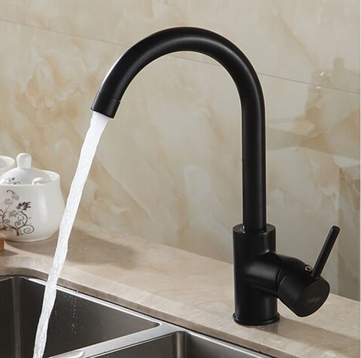 360 degree rotating copper Black kitchen faucet hot and cold water vegetables basin sink mixer tap