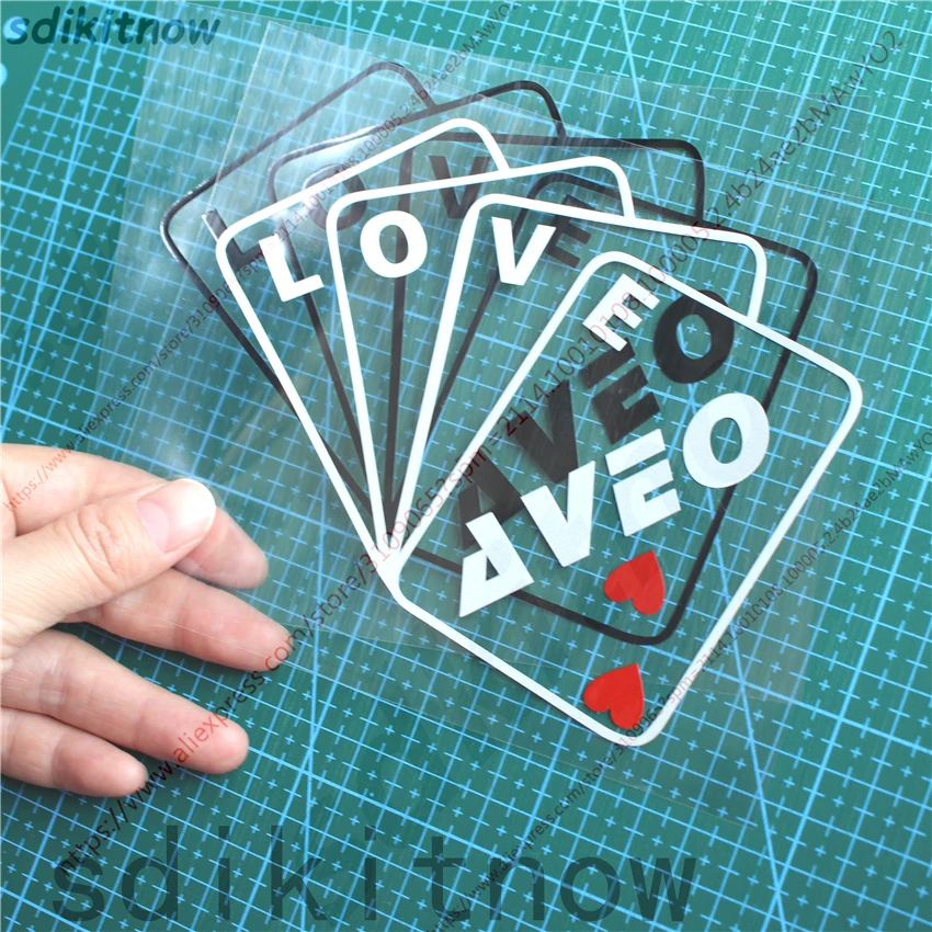 

New Poker Card Cool Love Car Sticker Door Window Decal Styling Decoration For Chevrolet aveo t250 t300 sonic 2008 accessories