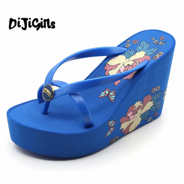 Summer Women Sandals Casual Style Floral Flip Flops High Platform Wedges Hot Shoes Woman Size 35-39 Summer Women Sandals Casual Style Floral Flip Flops High Platform Wedges Hot Shoes Woman Size 35-39