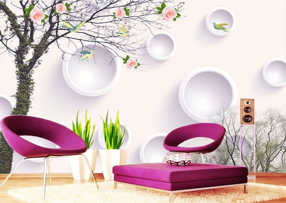 Wallpaper abstrak pohon lingkaran TV latar belakang 3D Wallpaper abstrak pohon lingkaran TV latar belakang 3D