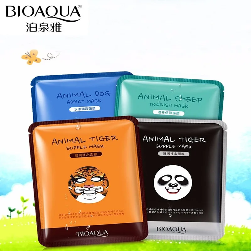 

BIOAQUA Skin Care Sheep/Panda/Dog/Tiger Four Types Optional Facial Mask Moisturizing Oil Control Cute Animal Face Masks