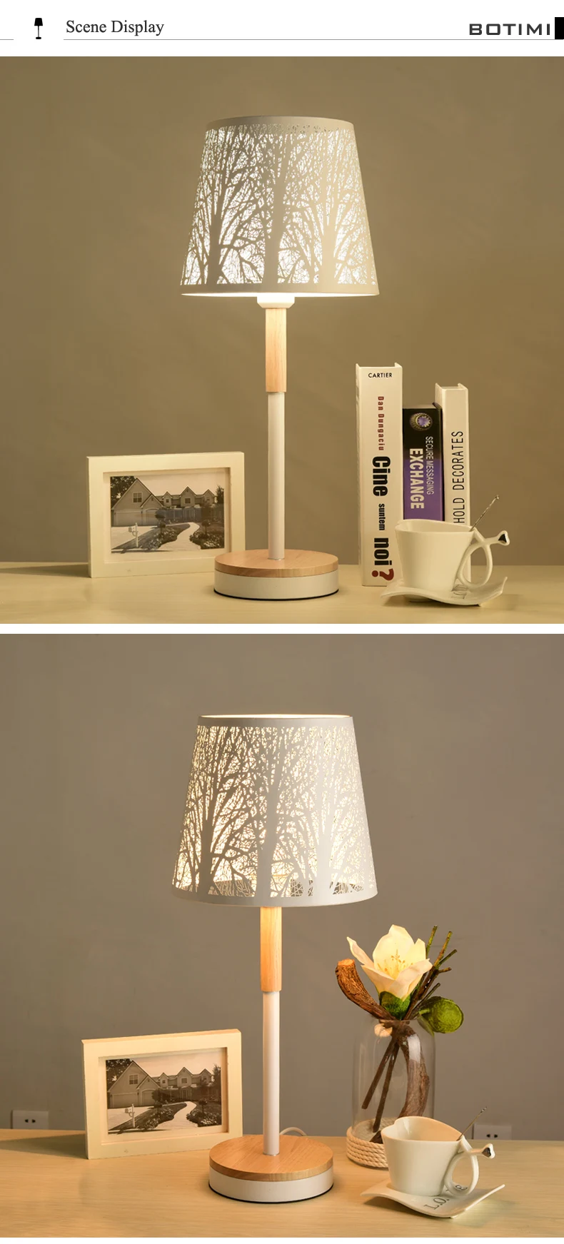 BOTIMI Art настольная лампа-деко с гравированным металлическим прикроватный абажур настольные лампы для чтения в отеле белые лампы для книг