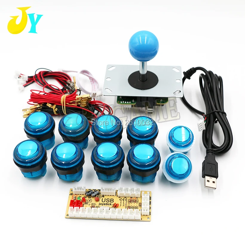 MAME Arcade DIY светодиодный комплект с нулевой задержкой USB энкодер для ПК аркадные игры 8 способ джойстик 5 в светодиодный с подсветкой кнопки