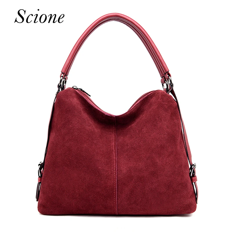 

Women Faux Suede PU Leather Shoulder Bag Fashion Design Female Large Capacity Handbags Soild Color Messenger Bag Casual Tote