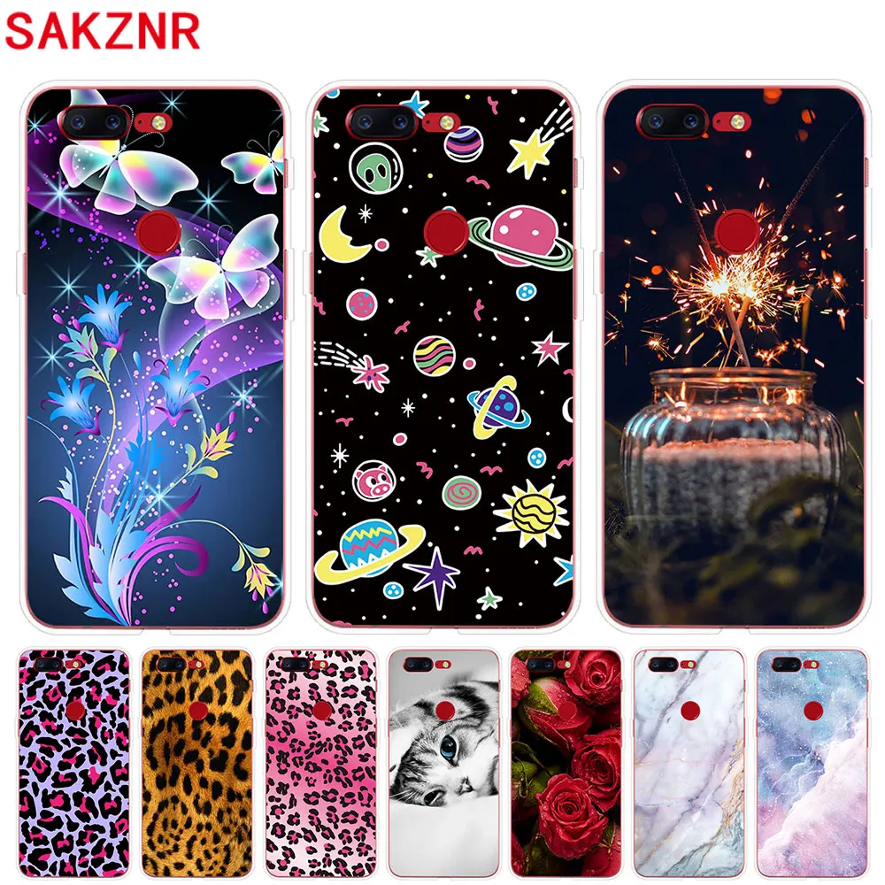 For Oneplus 5 5T Case Cover Transparent Printing Funda Couqe Soft Silicone Cases Phone |