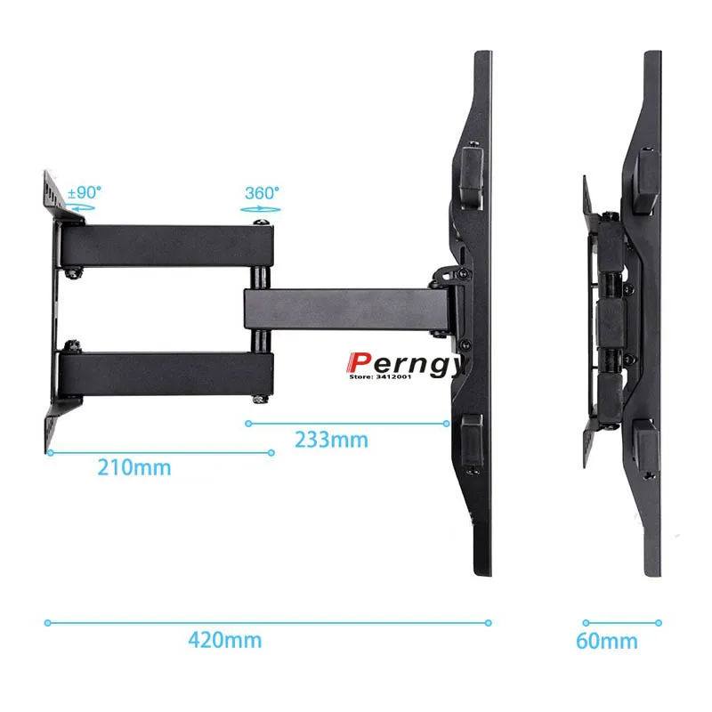 DL-D-Q164 3"-70" 6" VESA 600X400 45 кг полный motion 6 Рука Регулируемый Кронштейн для ТВ arm изогнутые ЖК настенного монтажа светодиодная стойка поворотная