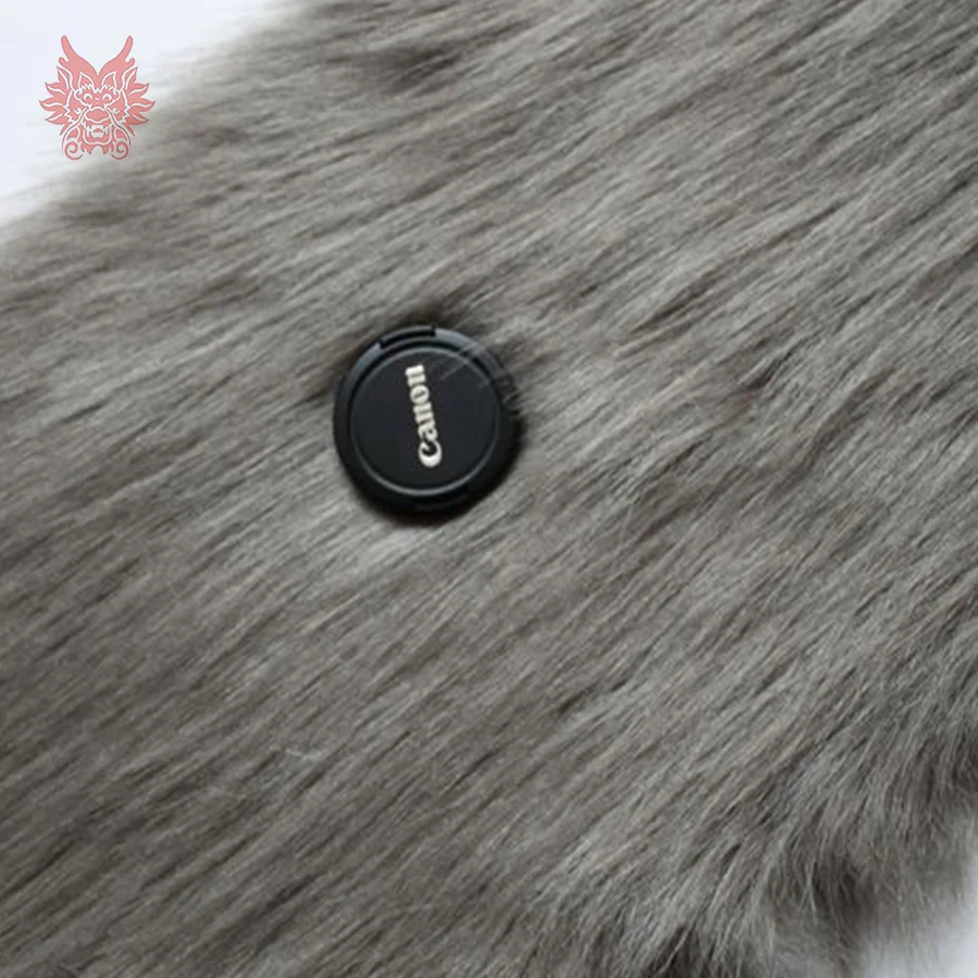 Высокое качество 7 см длинные волосы серый искусственный мех Ткань для зимнее пальто жилет косплей сценический Декор 150*50 см 1 шт SP3760