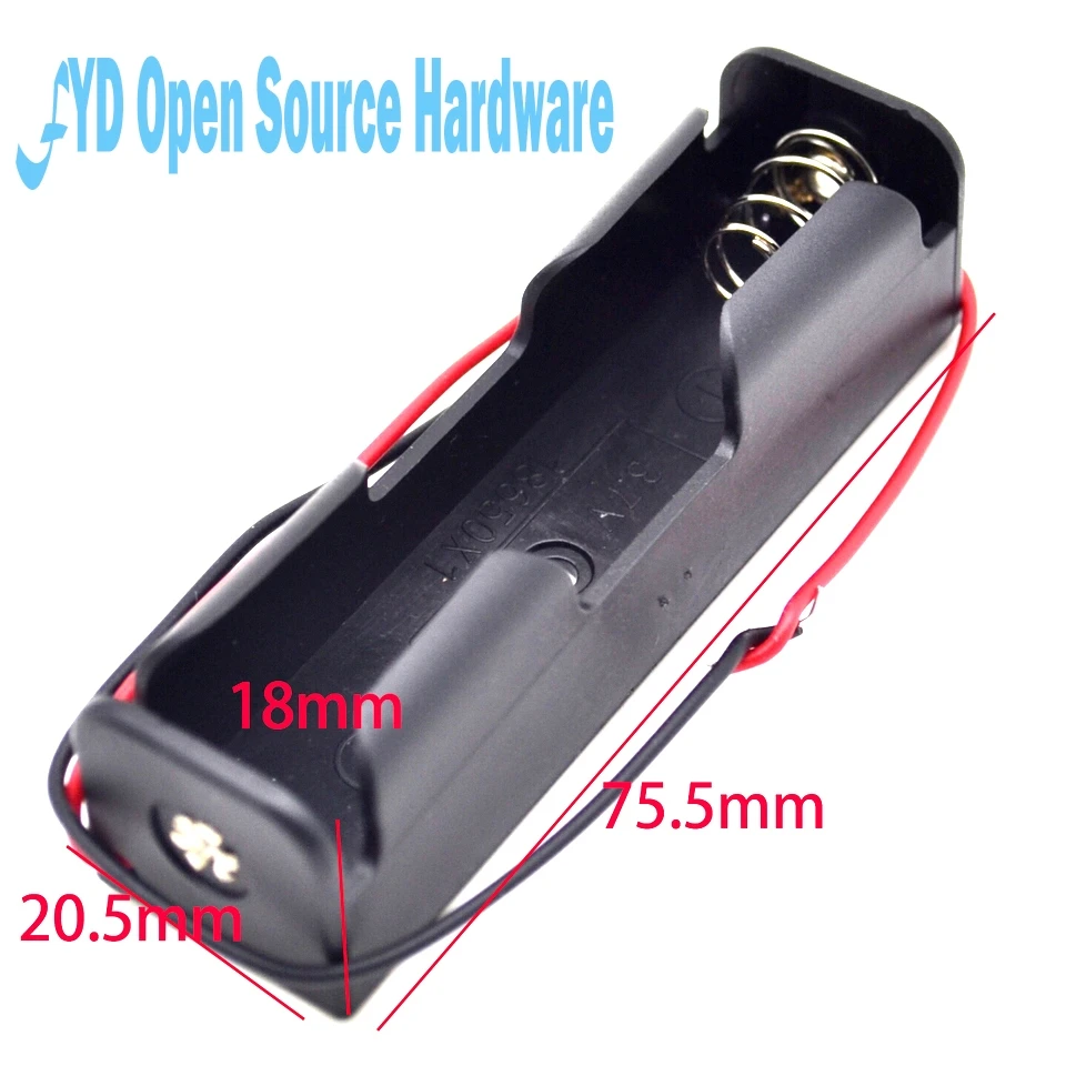 1 X 18650 Battery 3.7V Clip Holder Box Case With Wire Lead Battery Storage Box 18650 Battery Holder