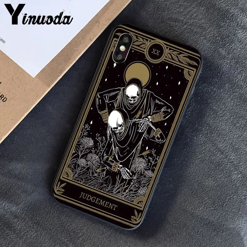 Yinuoda Death Tarot TPU черный чехол для телефона iPhone 6S 6plus 7 7plus 8 8Plus X Xs MAX 5 5S XR - Цвет: A6