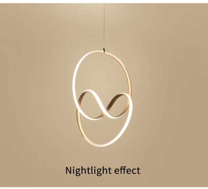 Творческий круговая дуга Форма современный светодиодный люстра освещение для Обеденная Спальня Гостиная светодиодный люстры дома