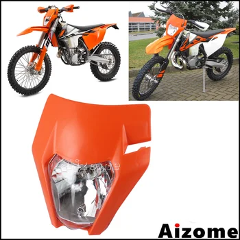 

Emark Orange Dirt Bike Headlight Fairing For KTM SXF SX XCW EXC XCF SIX DAYS 250 300 350 450 500 2017 2018 Enduro Headlamp Mask
