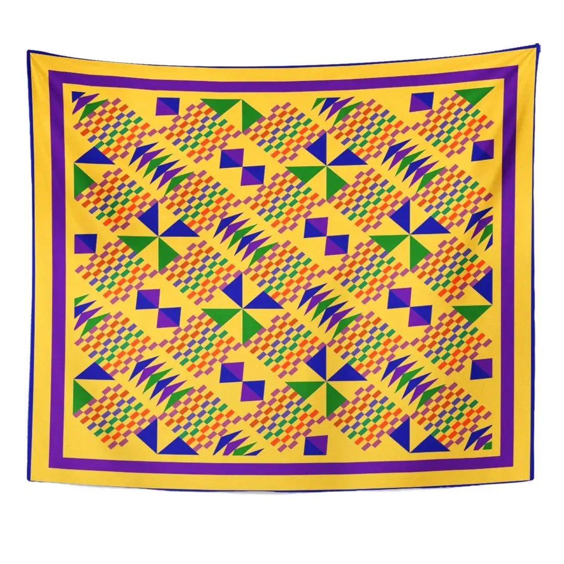 Tapestry Blue Accra Ghana Kente Green African Abstract Home Decor Wall