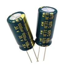 FlashingGoldUniverse 35 V 1000 мкФ 1000 мкФ 35 V 1000uf35v 35v1000uf источника питания Специальные высокочастотные Кристалл 100 шт Размеры: 10*20 мм