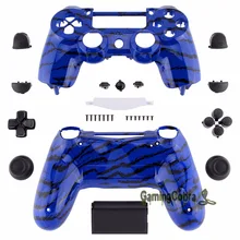 С рисунком полный корпус кнопки из ракушек наборы для PS4 контроллер синий тигр JDM-010 JDM-020