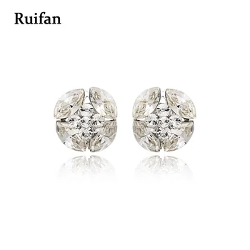 

Clearance Sale High Quality Flower Clear Crystal Cubic Zircon 925 Sterling Silver Stud Earrings for Women Christmas YEA053