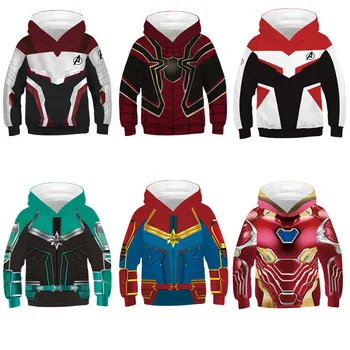 

New Kids Hooded Sweatshirts Endgame 4 Spiderman Cosplay Hoodies Boys Girls 3D Pattern Quantum Realm Costumes Sport Tops