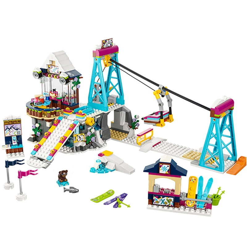 

Friends Set Princess Snow Resort Ski Lift Compatible Legoinglys Friends 41324 Building Blocks Bricks Gift Girls Toy for Children