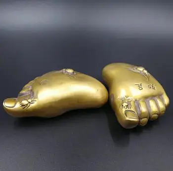

Chinese Pure Brass Pair of Feet Statue