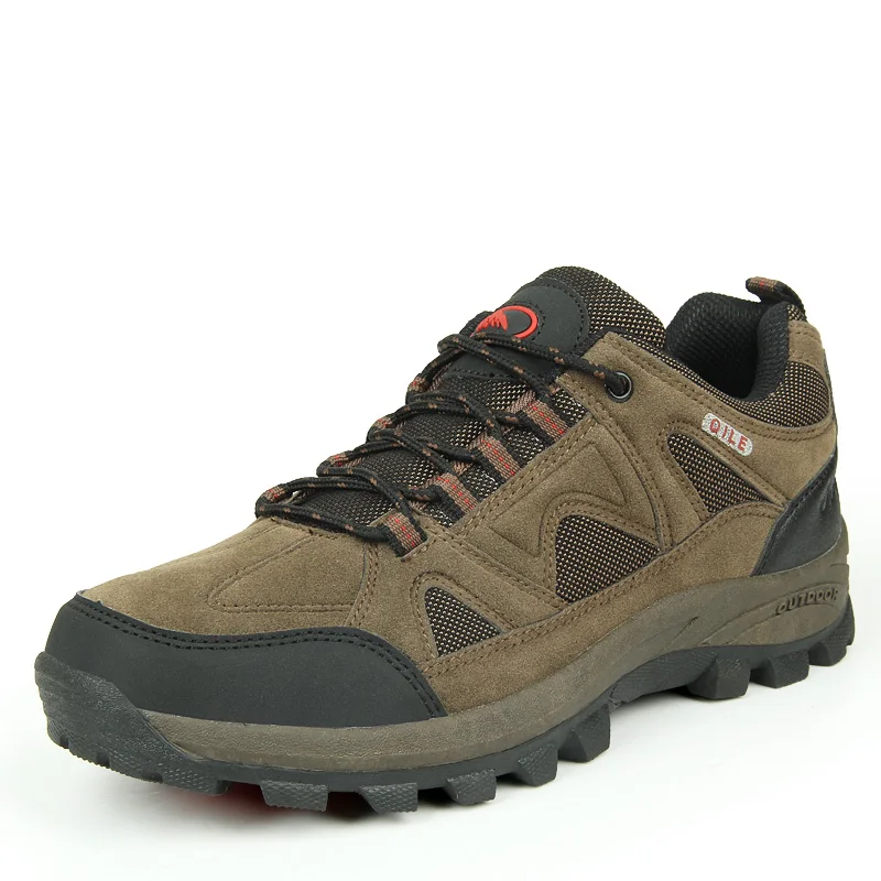 

Fine Zero 2017 Male Sport Anti- skid Trekking Shoes Man Outdoor Mountain Climbing Shoes Suede Leather Outdoor Flats Sports Shoes