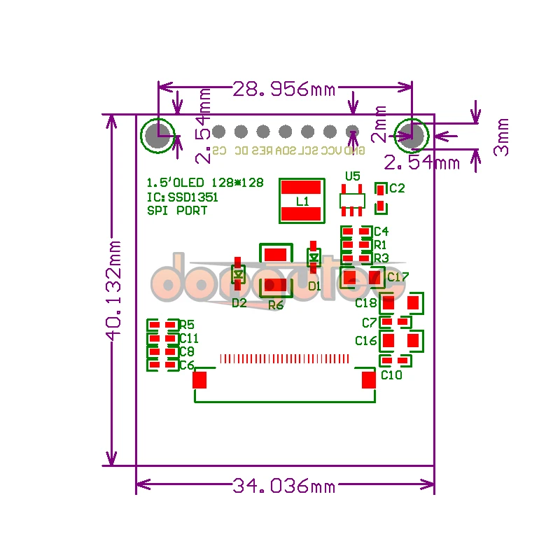 Dongutec 1,5 дюймов 7PIN полный Цвет OLED модуль Экран дисплея SSD1351 Водительская подушка безопасности 128(RGB)* 128 SPI Интерфейс для 51 STM32 Arduino