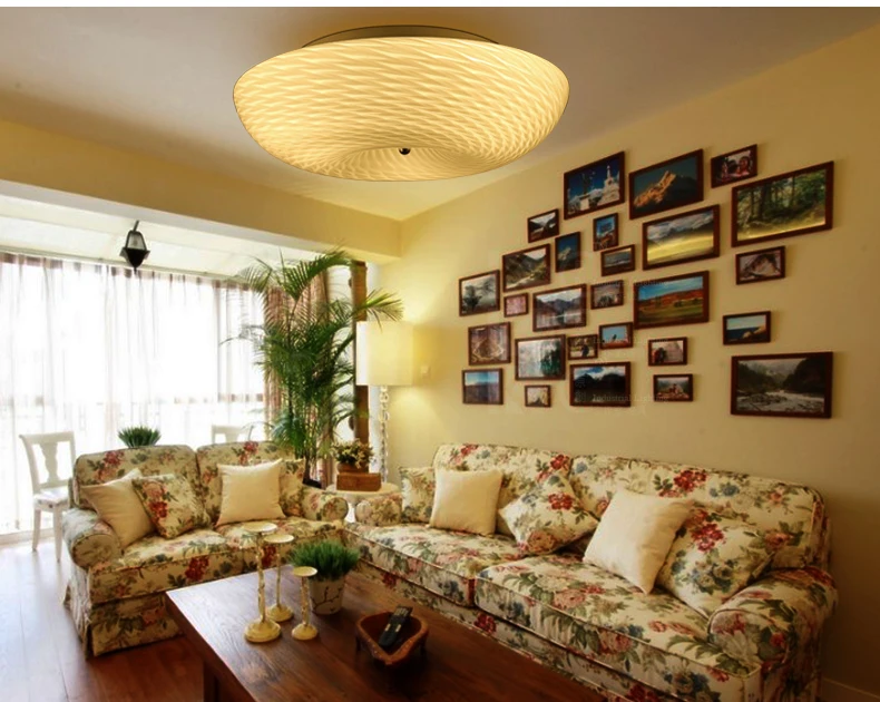 

Modern glass lampshade personality simple living room bedroom lamp aisle corridor circular scales Apple LED Ceiling