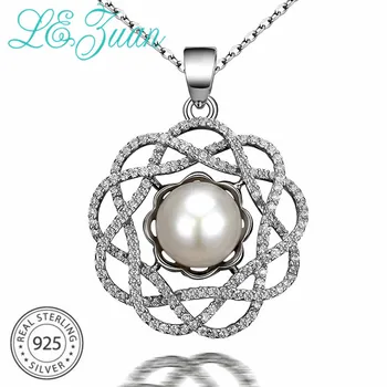 

L&zuan Natural Freshwater Pearl Pendant Romantic Luxury 925 Silver Pendant Necklace For Women Sterling Sliver Jewelry