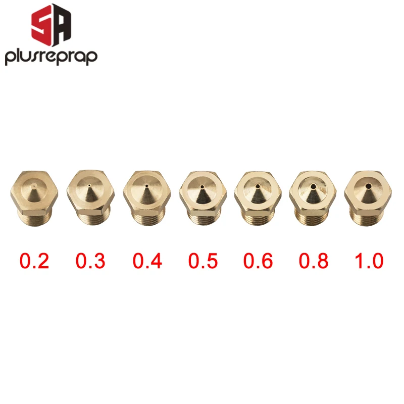 5 шт. M6 Резьбовая насадка металлический 0,2 0,3 0,4 0,5 0,6 0,8 1,0 мм для 1,75 мм нити V5 V6 Hotend экструдер 3D-принтеры
