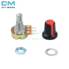 5 pièces WH148 potentiomètre rotatif à cône linéaire avec capuchon rouge 1K 2K 3K 5K B10K 20K 30K 50K 100K 200K 300K 500K 1M Ohm bricolage électronique ► Photo 2/6