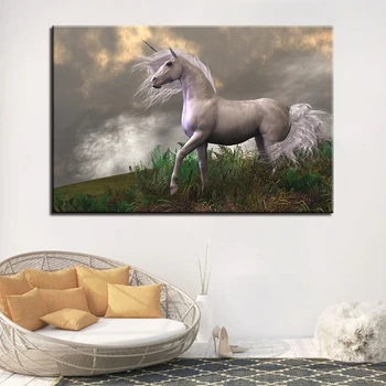 

Embelish 1 Pieces Modern HD Print Canvas Running Horse Animals Painting Wall Art Posters For Living Room Home Decor Pictures