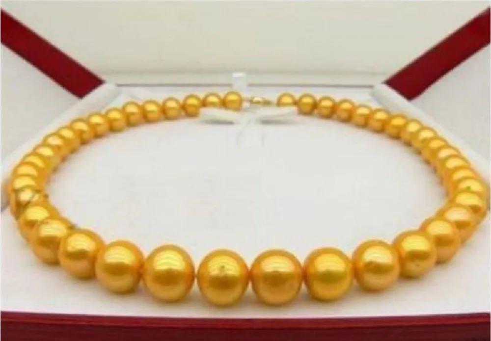 

Free Shipping >>> 10-11MM 14K SOUTH SEA GOLDEN NATURAL PEARL NECKLACE 18" 14K YELLOW GOLD CLASP