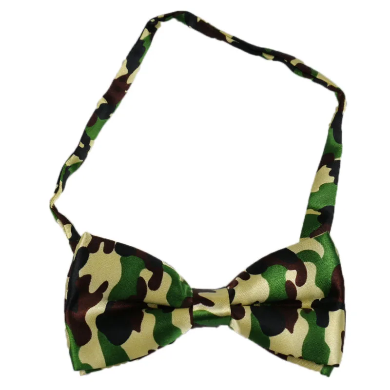 Winfox Винтаж 2,5 см Широкий камуфляж подтяжки галстук-бабочка набор для женщин и мужчин Военная Тактическая бантик бандаж камуфляж подтяжки