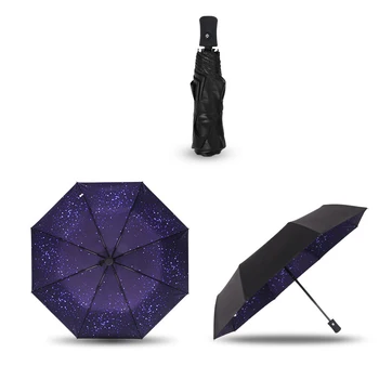 

2018 Personality Full Automatic Umbrella Rain Women Men 3 Folding Umbrellas Travel Business Umbrellas Rainy Sunny Wholesale