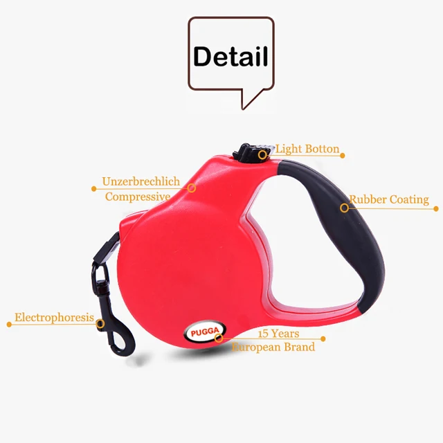 3 Color Dog Retractable Leash Automatic Small Pet Cat Puppy Lead Leashes Collars for Outdoor Training Products (Blue,Black,Red)