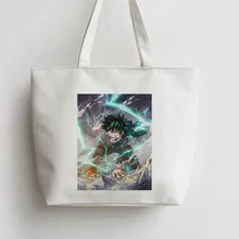 Деку Smash мой герой Академии японского Аниме Холст Tote сумки сумка для покупок с персонажем из мультфильма школьная сумка AN199