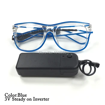 

Navy blue EL Wire Glasses For birthday decoration Holiday Lighting with DC-3V Steady on Inverter