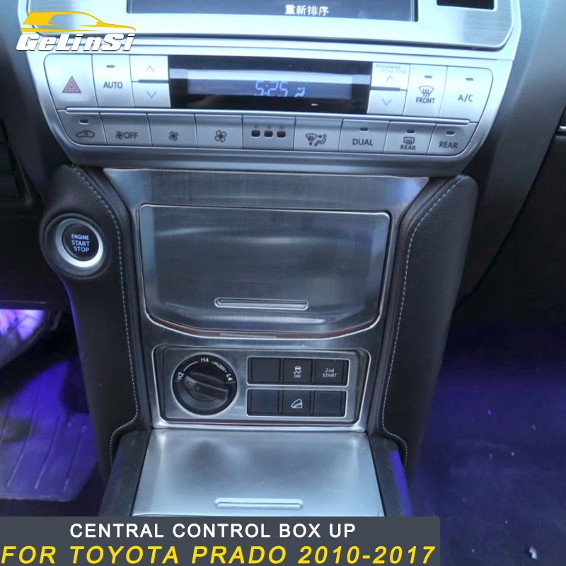 

Gelinsi For Toyota Prado 2018 Car Styling Central Control Storage Box Panel Cover Trim Frame Sticker Interior Accessories