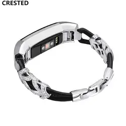 Хохлатая бретель со стразами для Fitbit Alta hr/Альта замена металла Нержавеющая сталь браслет Для женщин наручные часы ремень