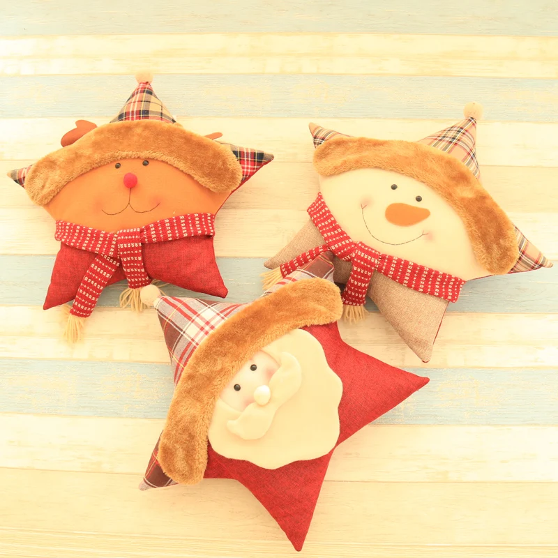 Zilue 1 قطعة/الوحدة عيد الميلاد لوازم الرجل العجوز ثلج النجمة الخماسية وسادة عطلة هدية المنزل مكتب أريكة وسادة زينة