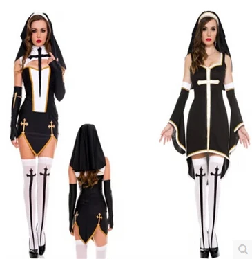 

Hot Halloween Party Costumes Cosplay Clothes Nun's Female Priests Dress Saint Maria clothing Sexy Nun Costume Taoist Clothes