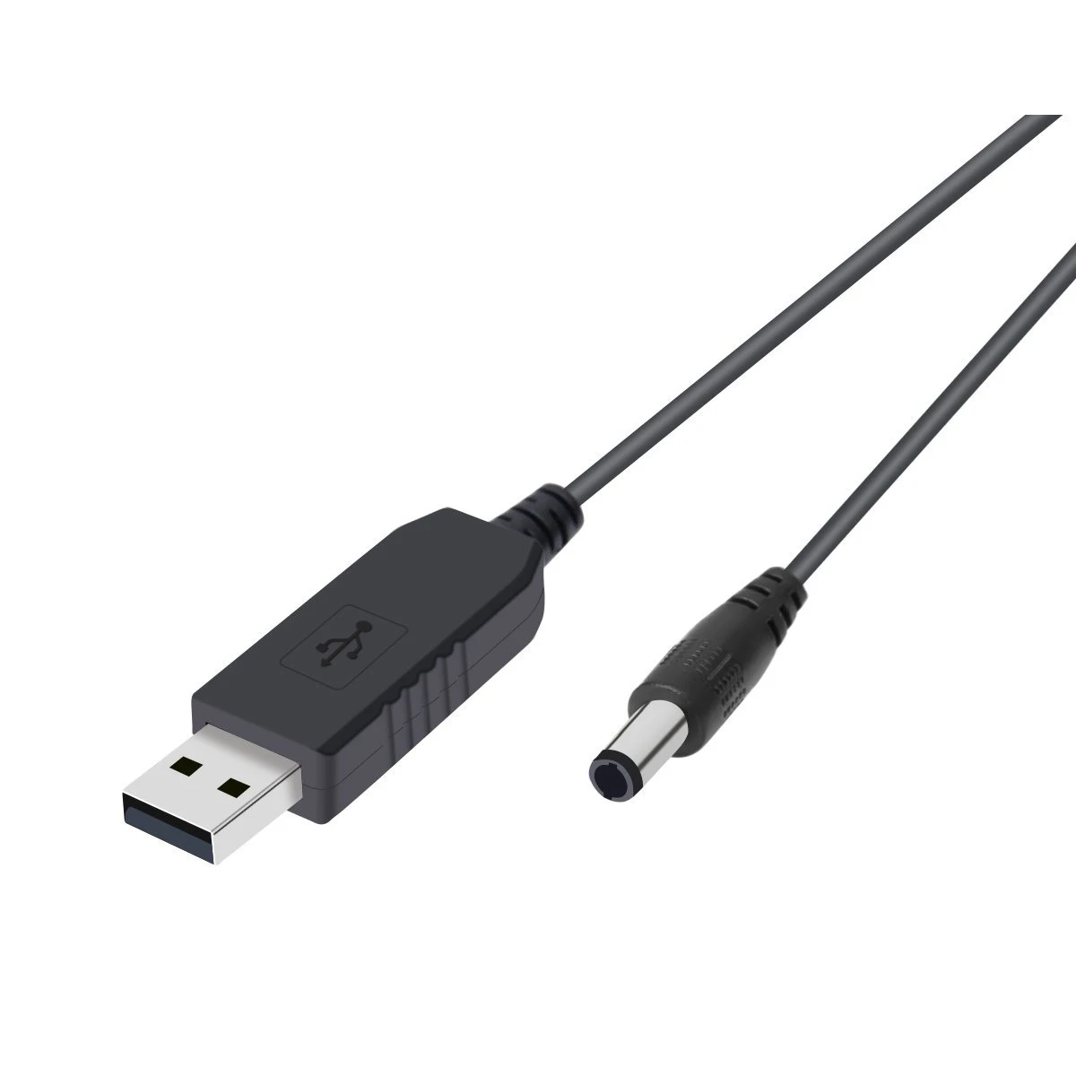 USB DC 5 в к DC 12 В 2,1 мм X 5,5 мм модуль преобразователя DC бочонок мужской разъем Jack кабель питания штекер, USB к DC кабель-1 м(5В к D