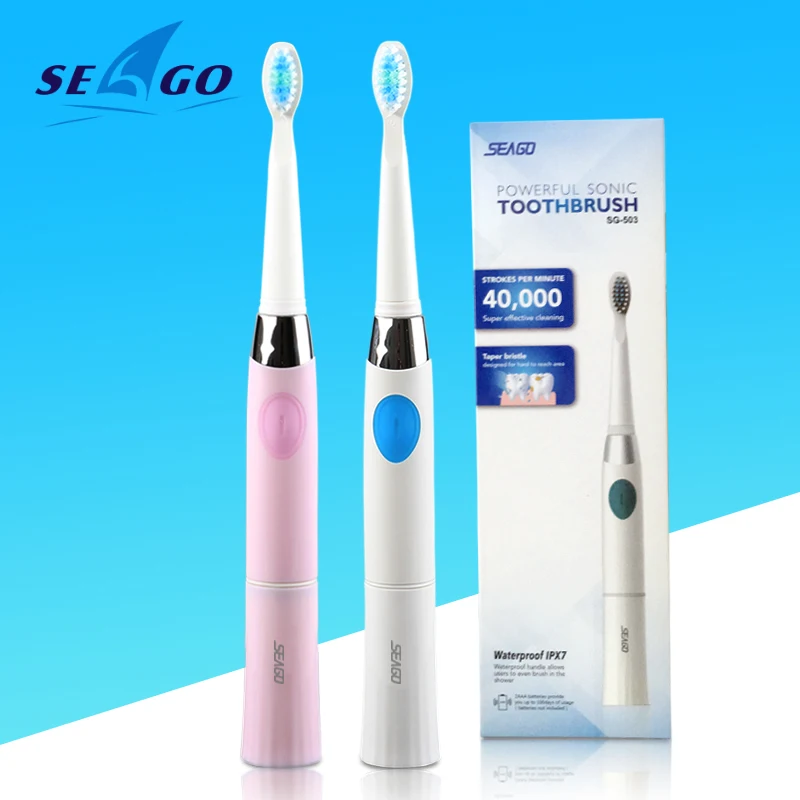 

SEAGO Sonic Brush Powerful Cleaning Battery Powered Toothbrush Electric Toothbrush Adult Timer Tooth Brush Waterproof